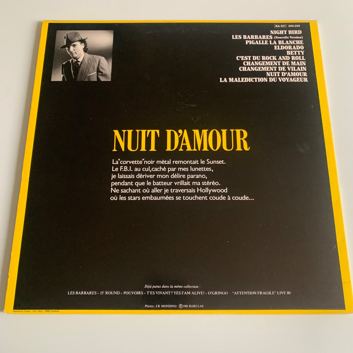 Bernard Lavilliers - Nuit D'amour - Double LP 1981 Occasion