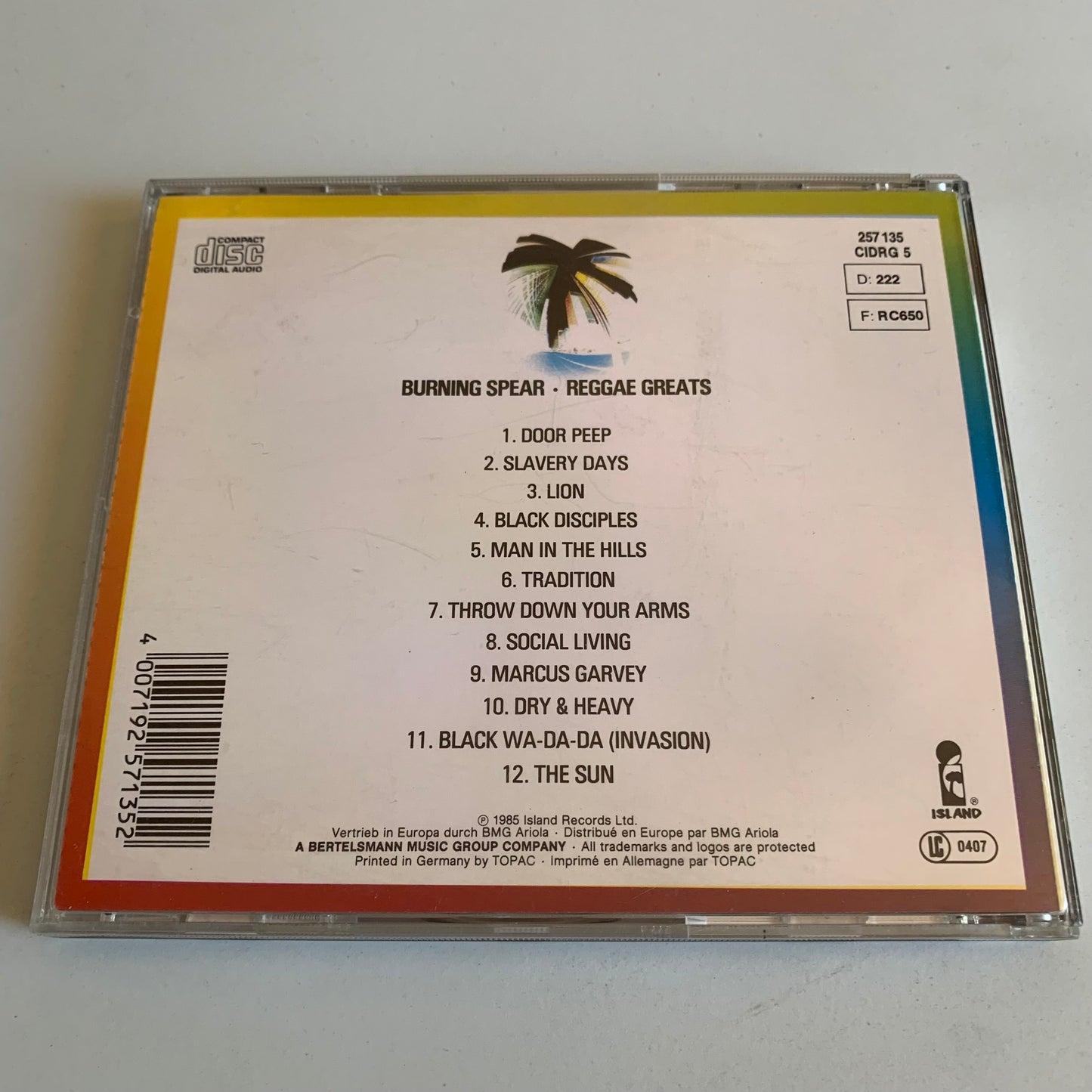 Burning Spear - Reggae Greats - 1992 Occasion