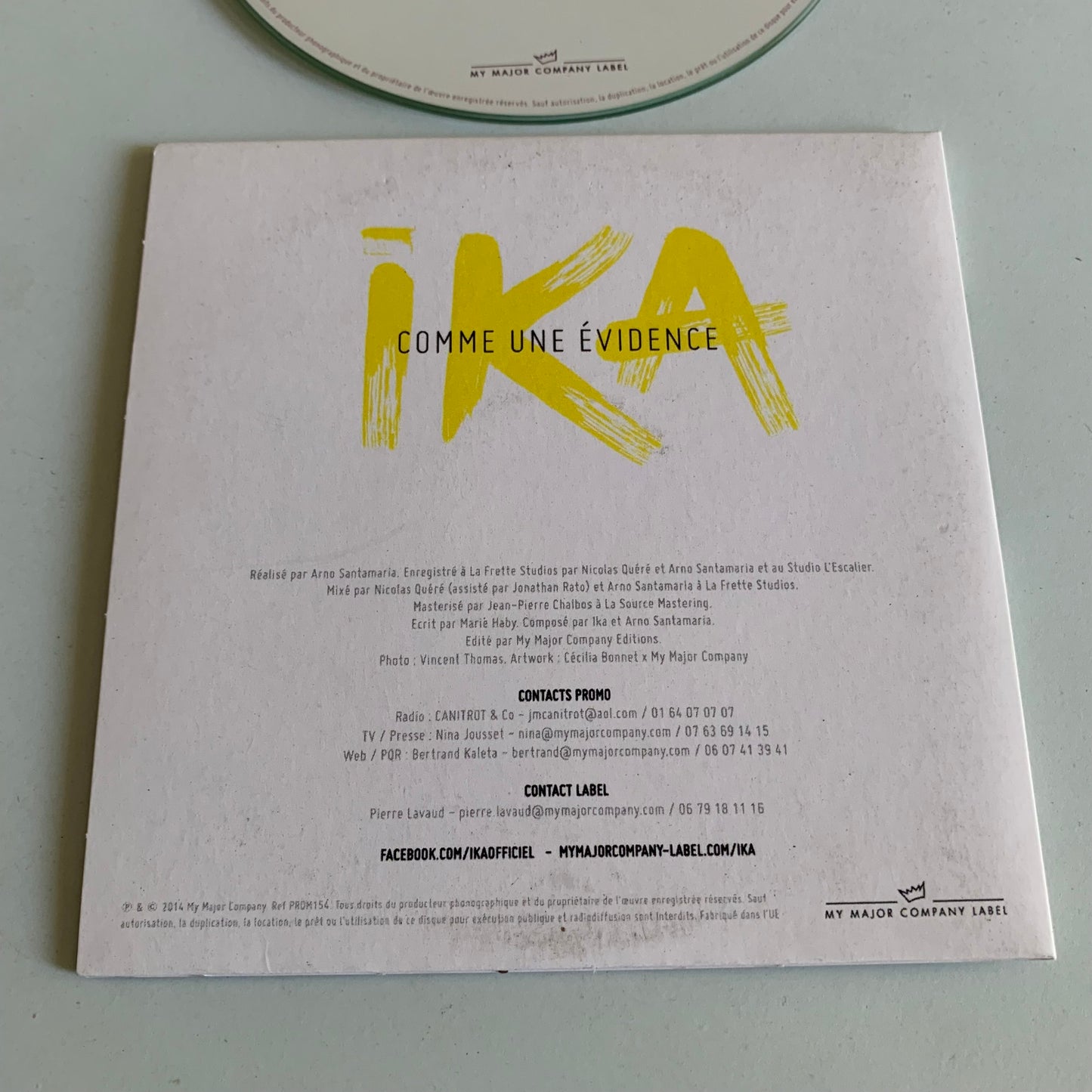 CD - Ika - Comme une Évidence - Single Promo 2014 - Occasion