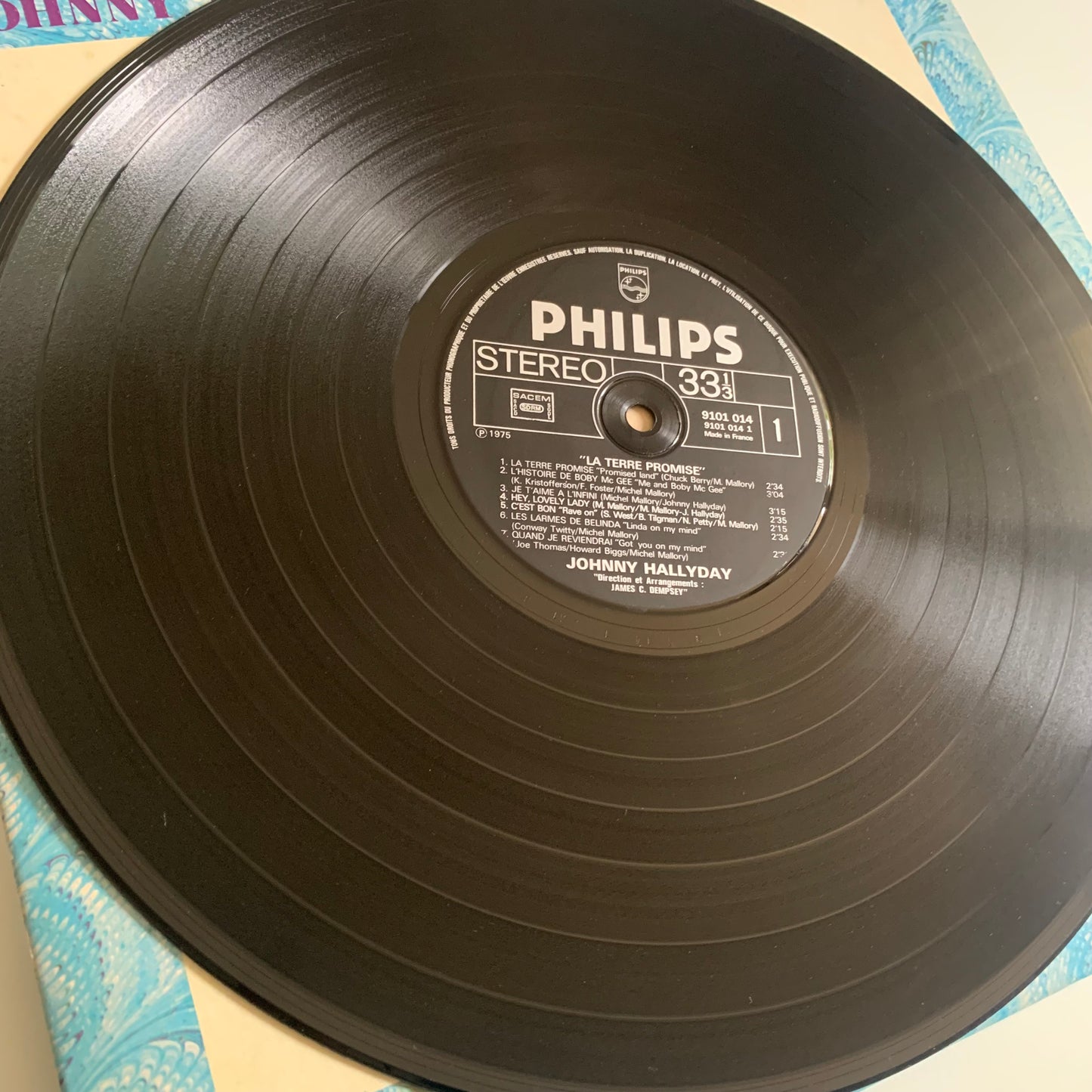 Johnny Hallyday - La Terre Promise - LP 1975 Occasion