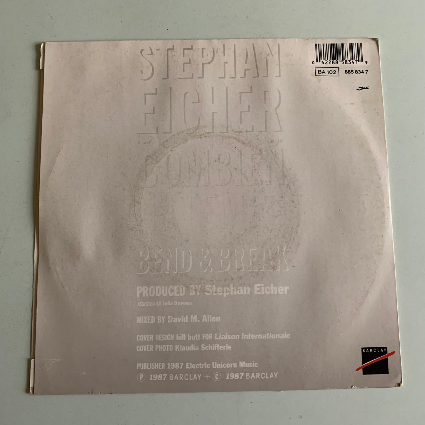 Stephan Eicher - Combien De Temps - Single 1987 Occasion