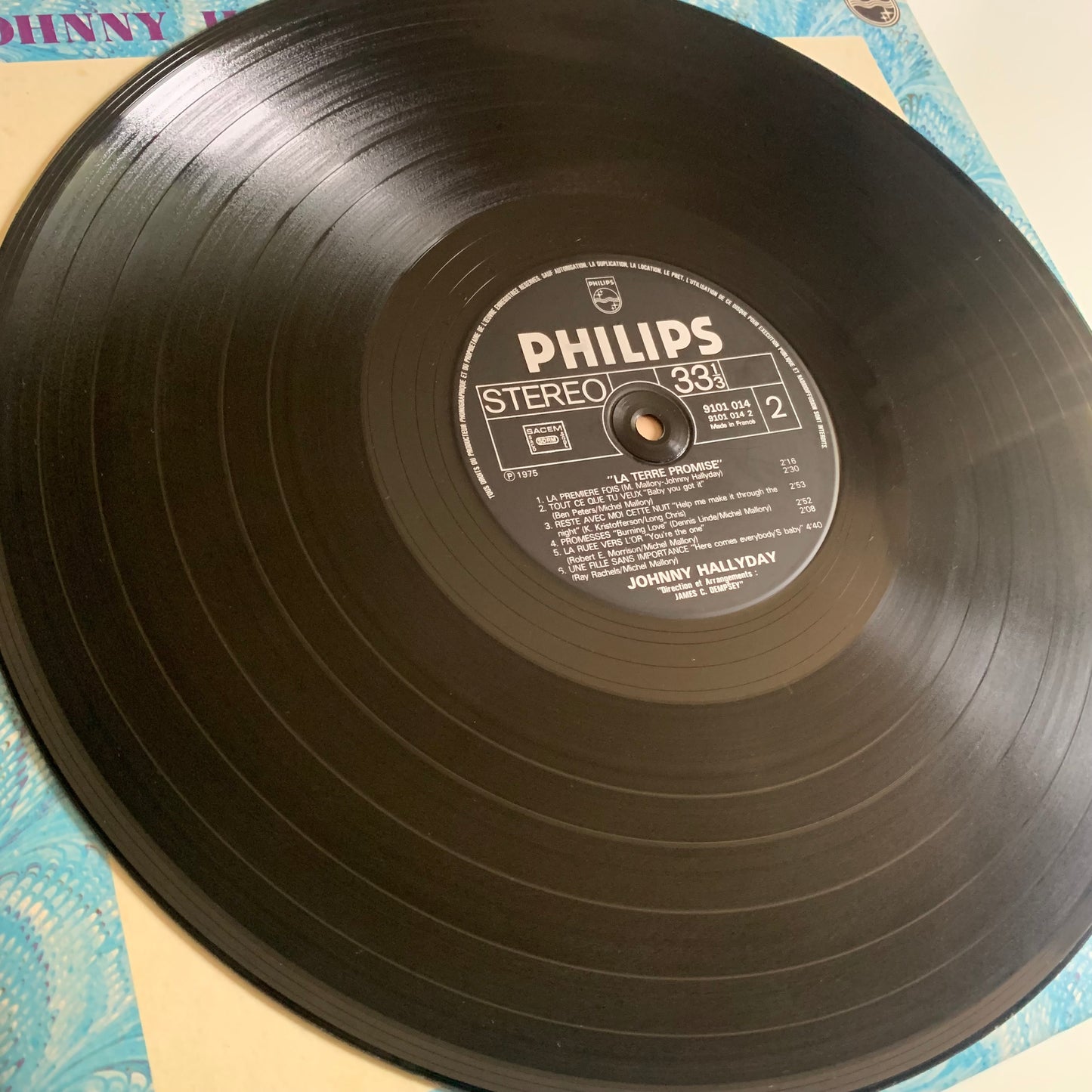 Johnny Hallyday - La Terre Promise - LP 1975 Occasion