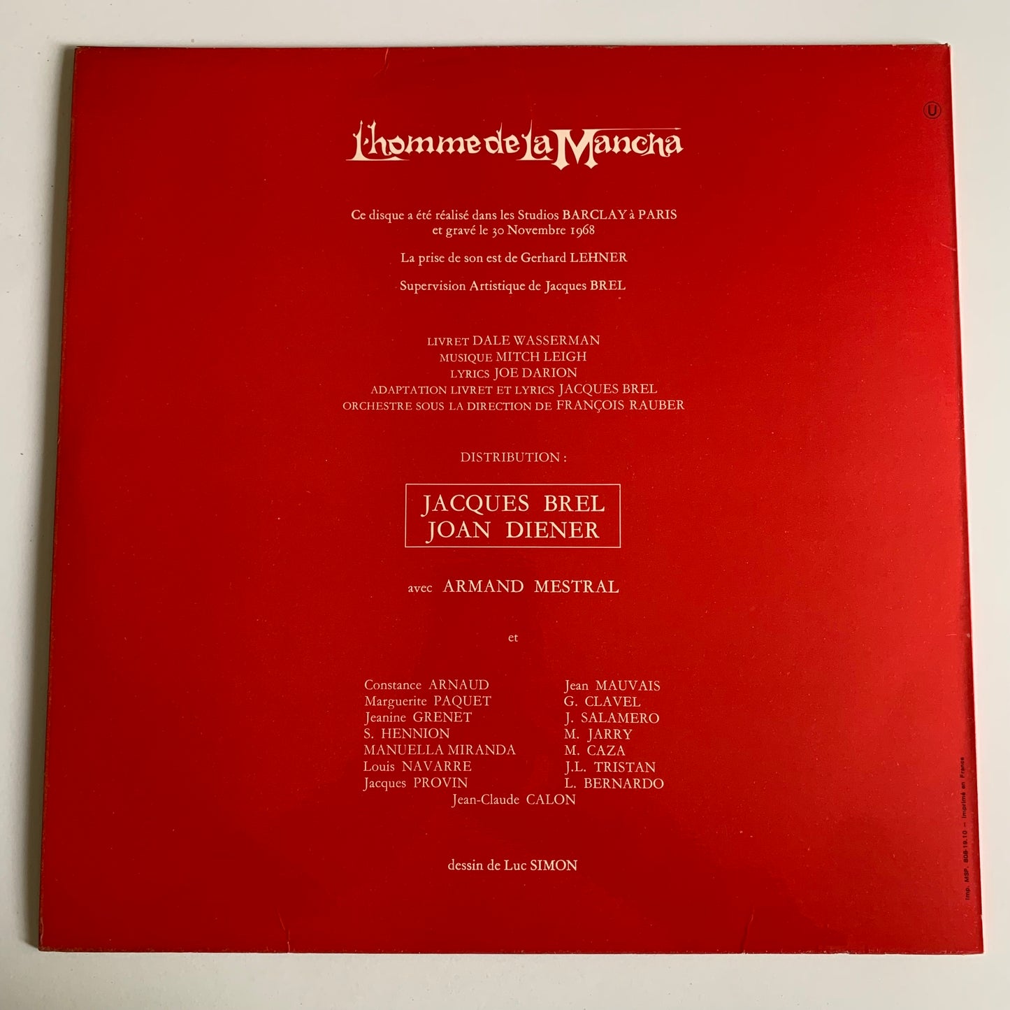 Jacques Brel - L'homme De La Mancha - LP 1969 Occasion