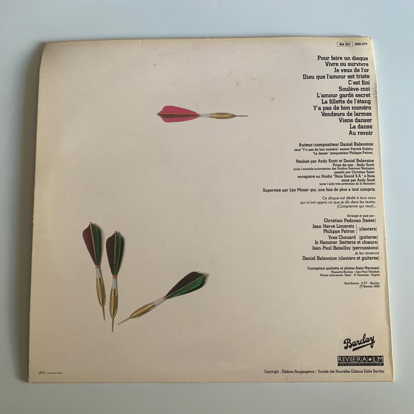 Daniel Balavoine - Vendeurs De Larmes - Double LP 1982 Occasion