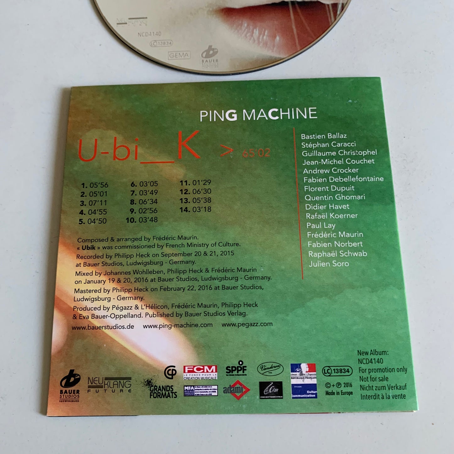 CD - Ping Machine - U-bi__K - Single 2016 Promo Occasion