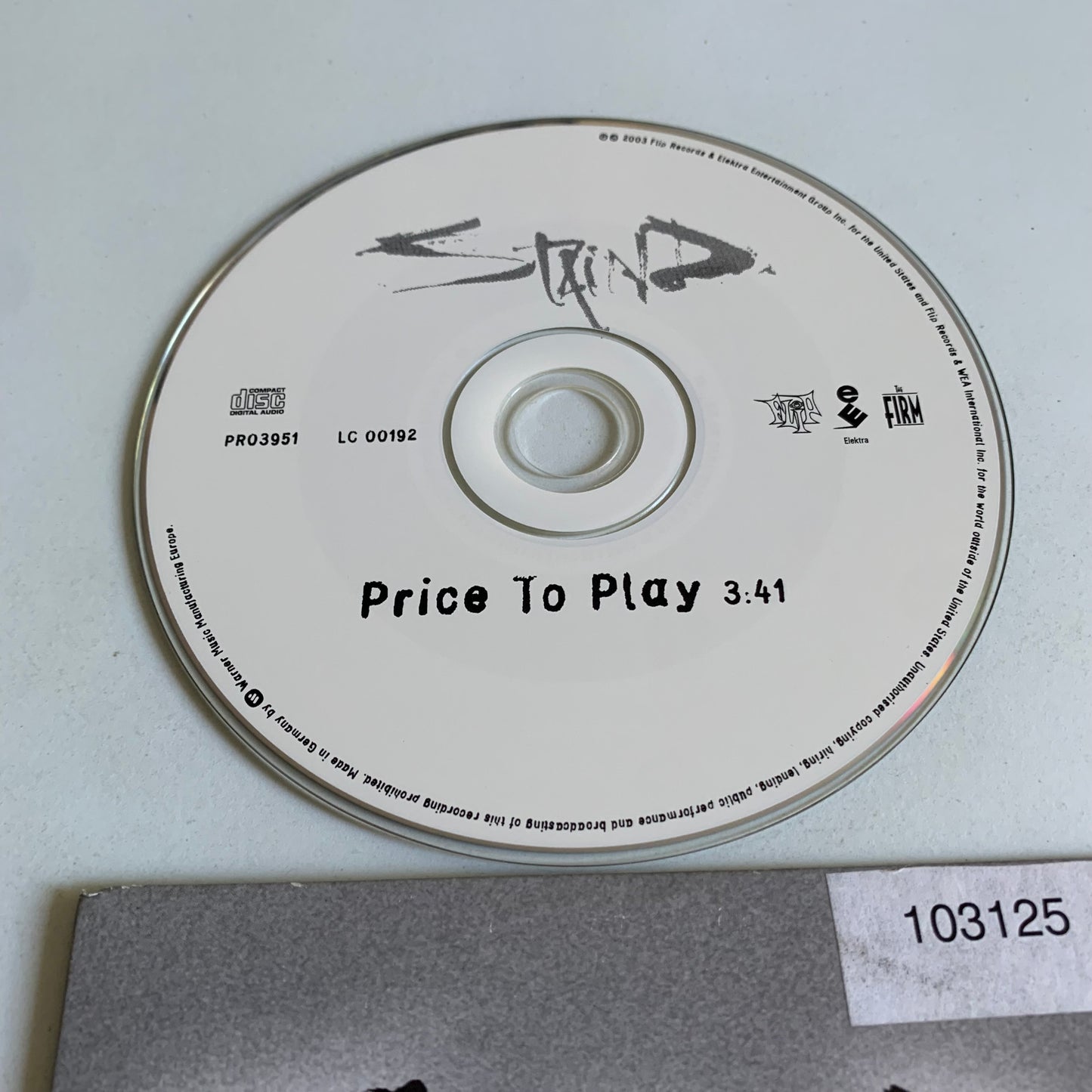 CD - Staind - Price To Play - Single 2003 Promo - Occasion