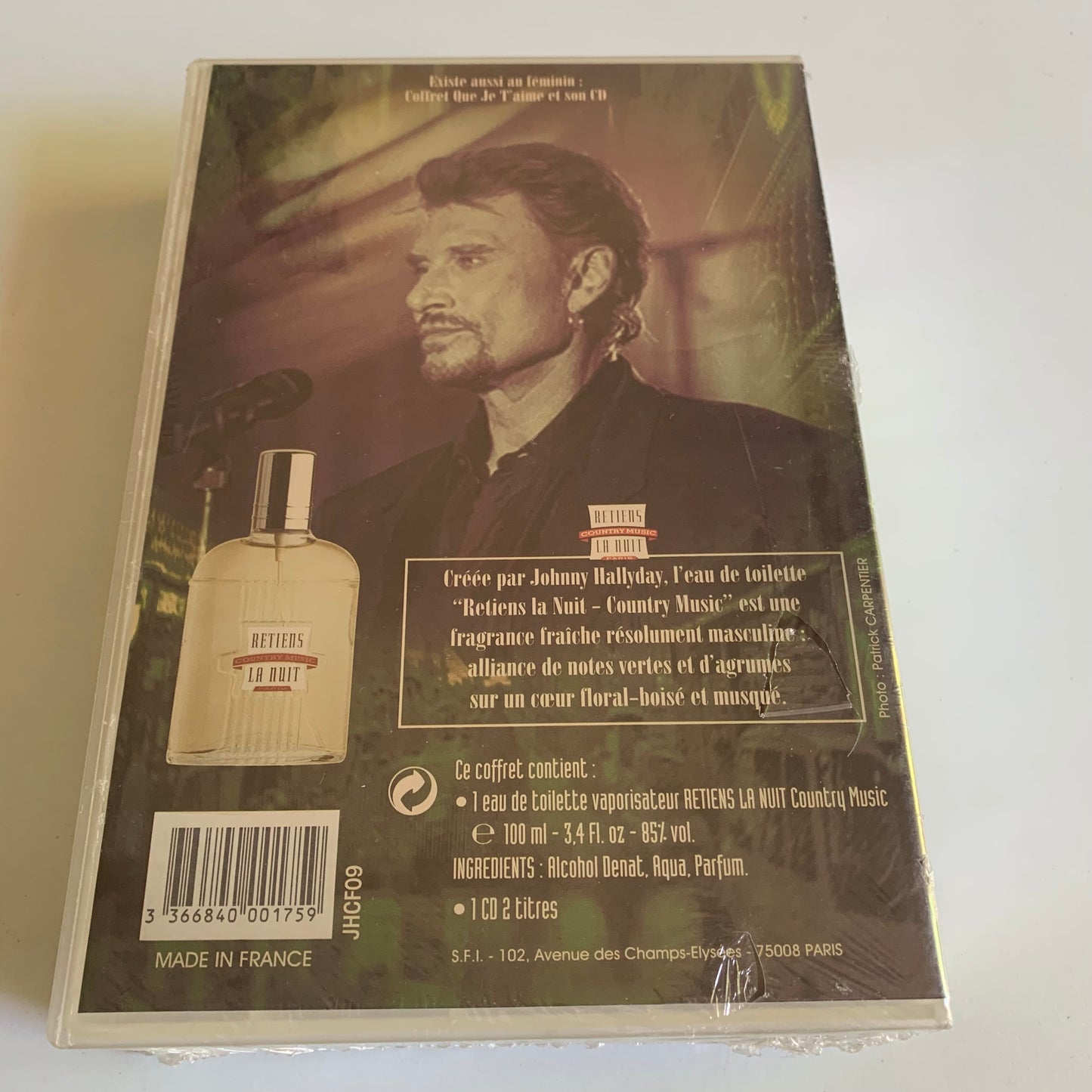 Johnny Hallyday - Coffret le Parfum Retiens la Nuit et son CD - 1998 Neuf sous blister