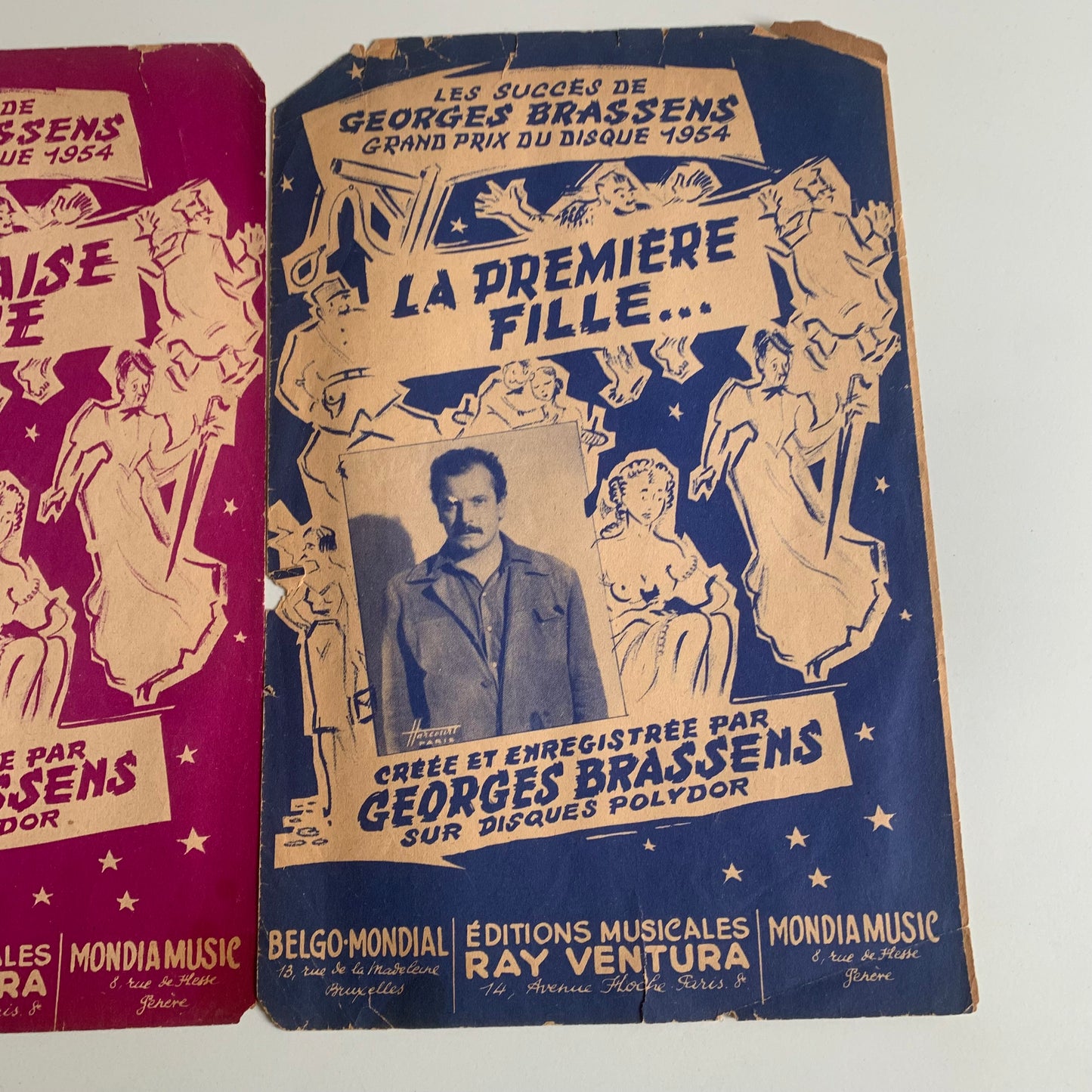 2 Partitions Georges Brassens - La Mauvaise Herbe - La Première Fille
