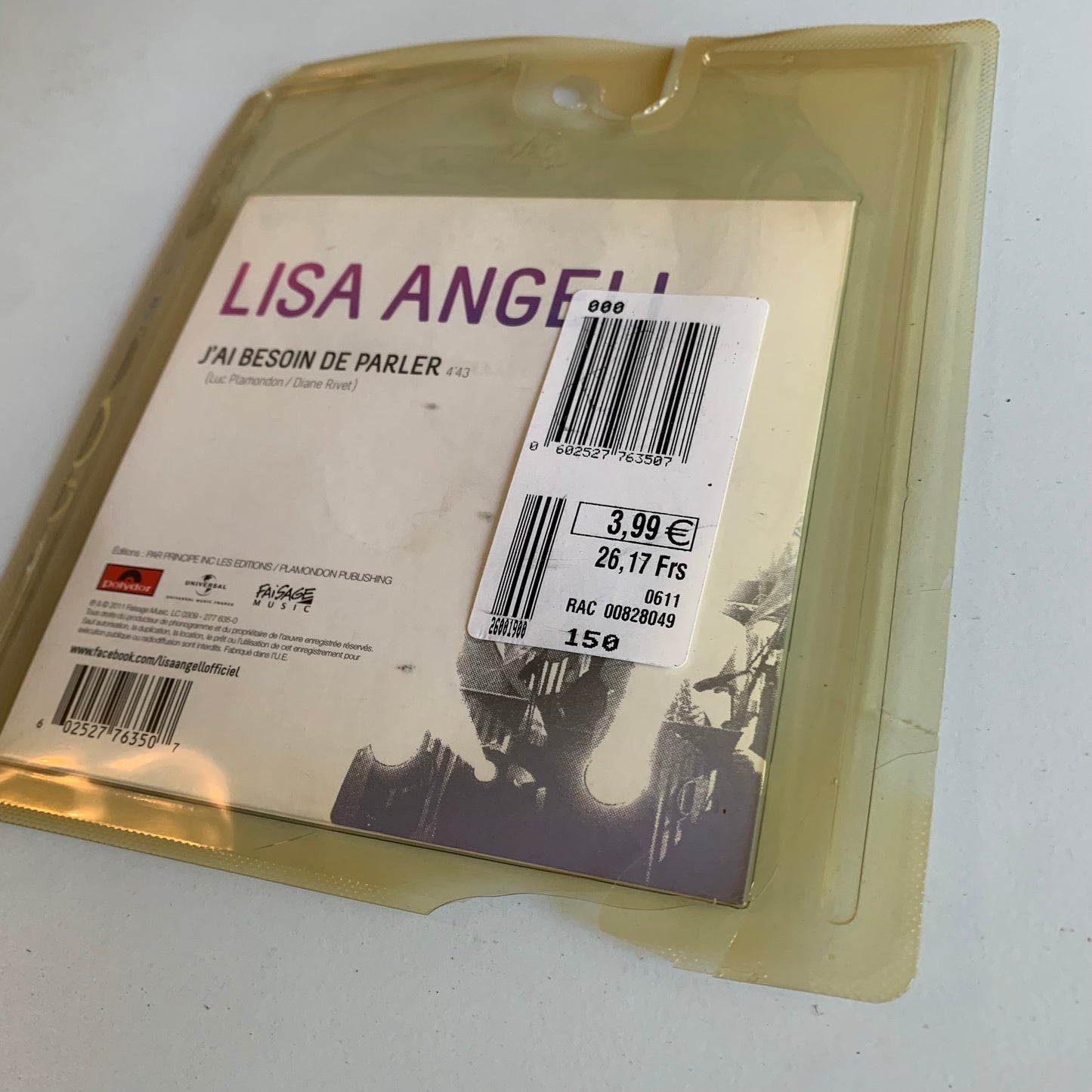 CD - Lisa Angell - J'ai Besoin De Parler - Single 2011 Neuf