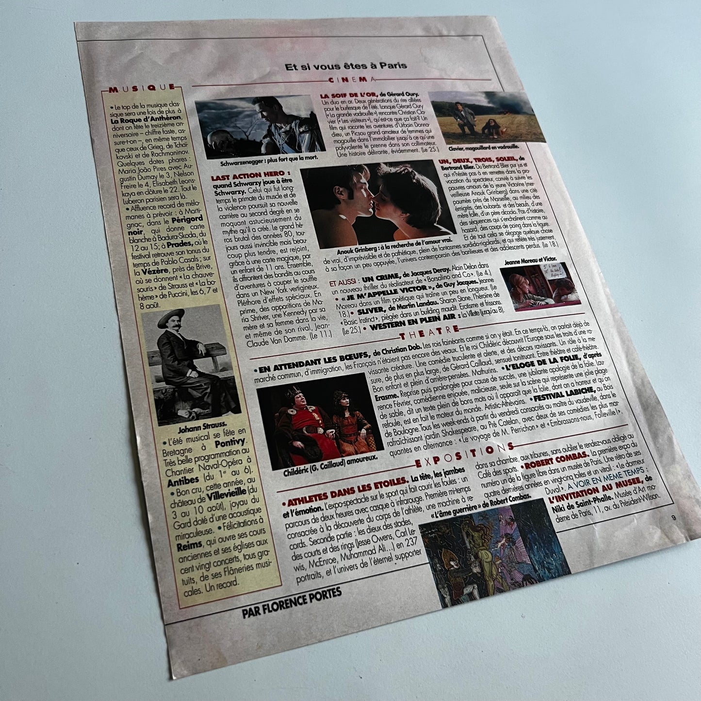 Affiche Originale Concert Jean Michel Jarre 1993 - Page de Magazine 30x23cm