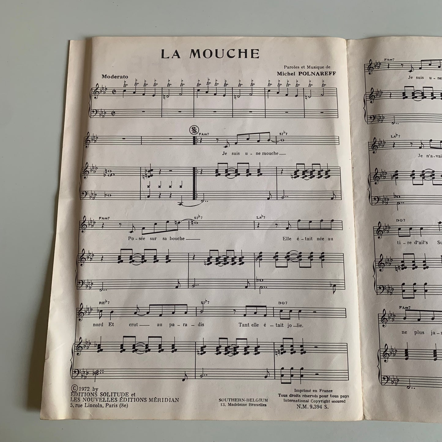 Partition Michel Polnareff - La Mouche