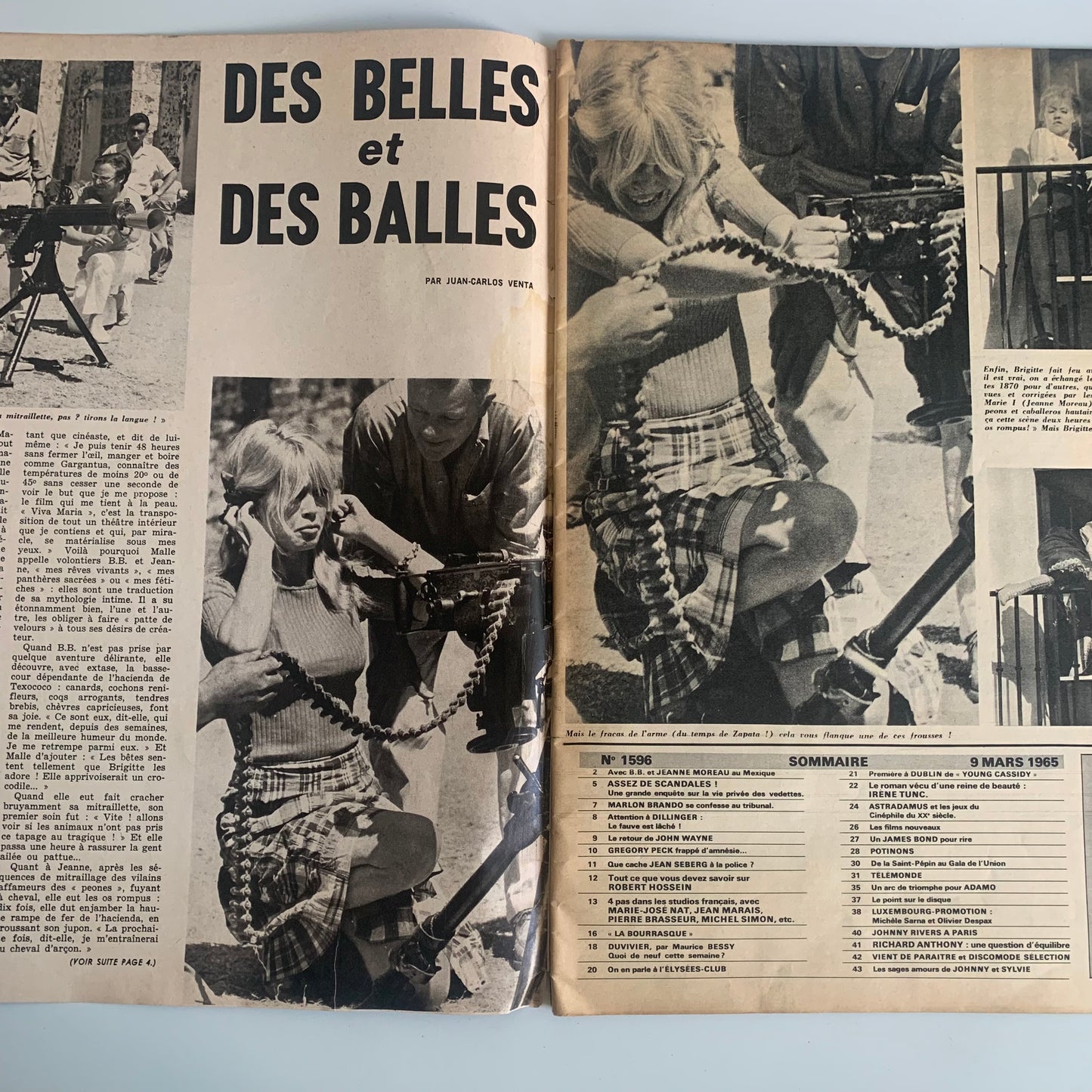 Johnny Hallyday - Magazine Ciné Monde - Numéro 1596 / 9 mars 1965