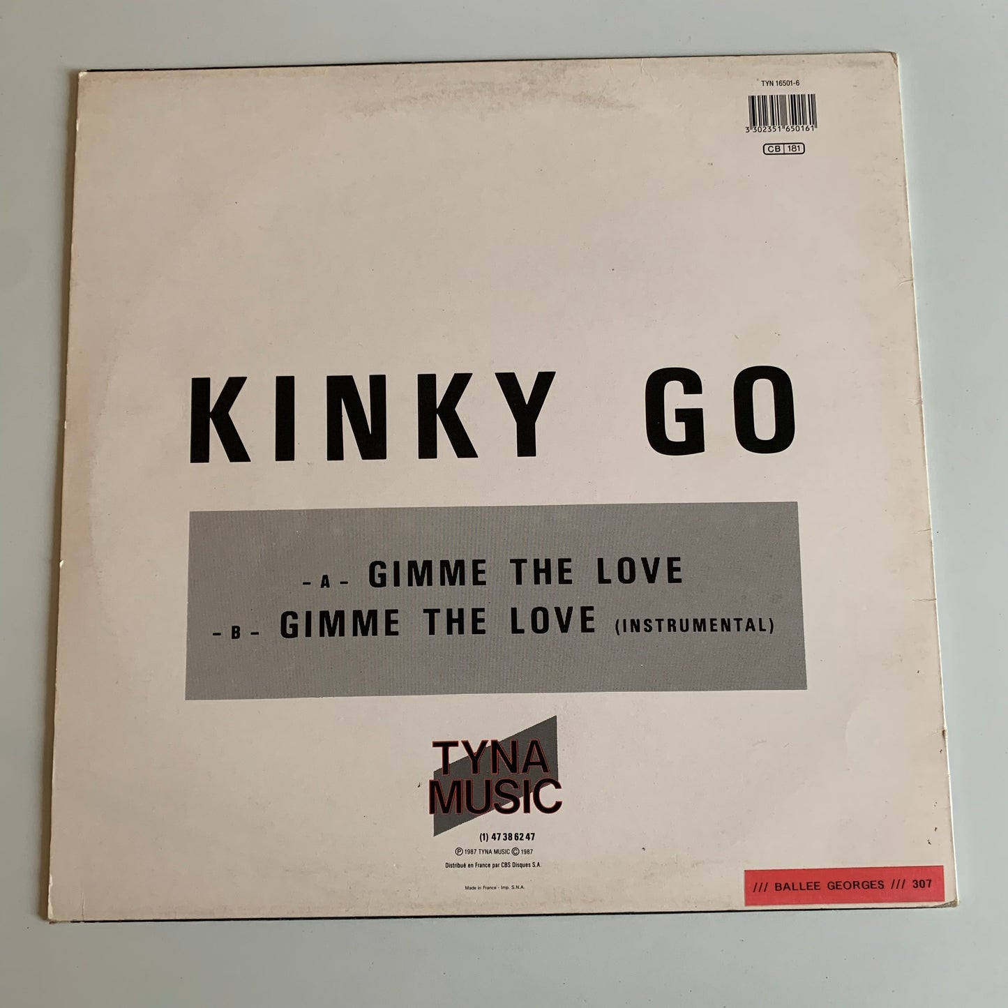 Kinky Go - Gimme The Love - Maxi 45t. 1987 Occasion