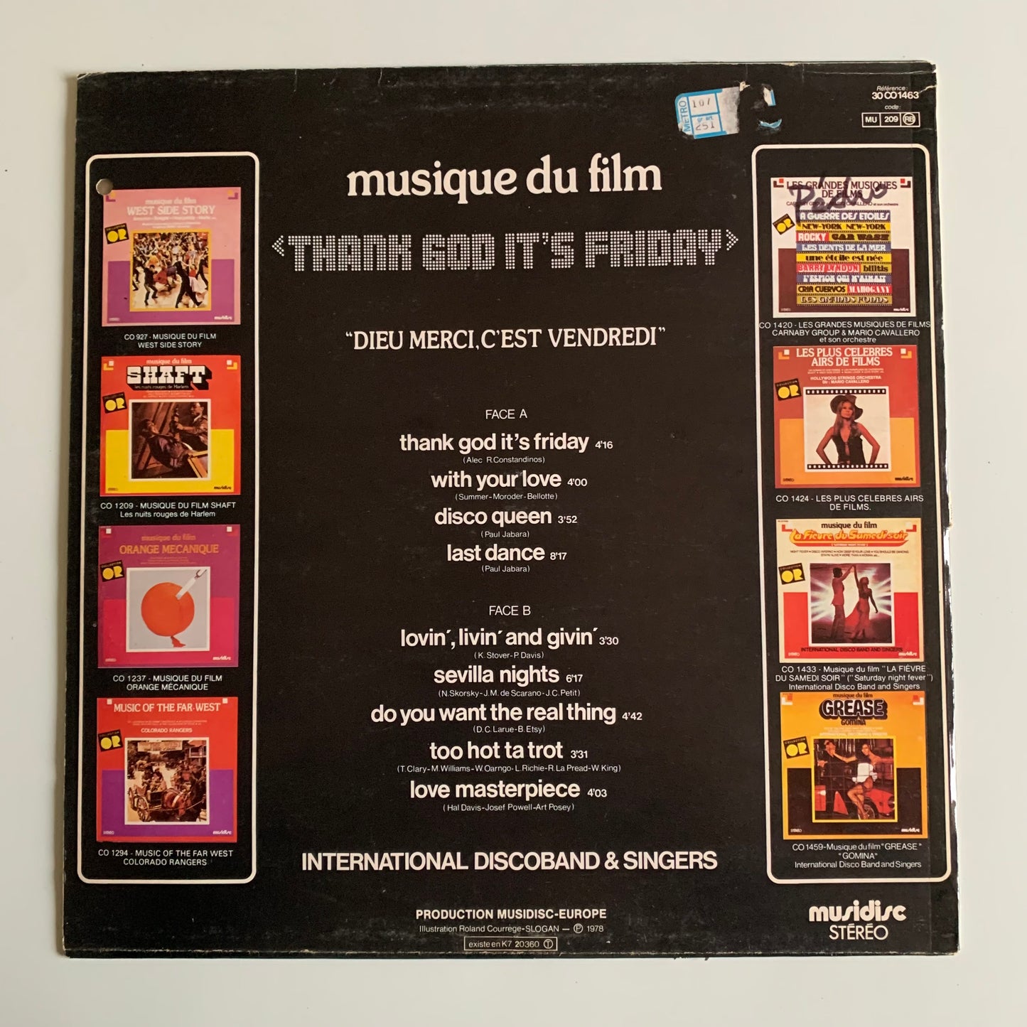 Thank God It's Friday - Musique Du Film -Dieu Merci, C'est Vendredi - LP 1978