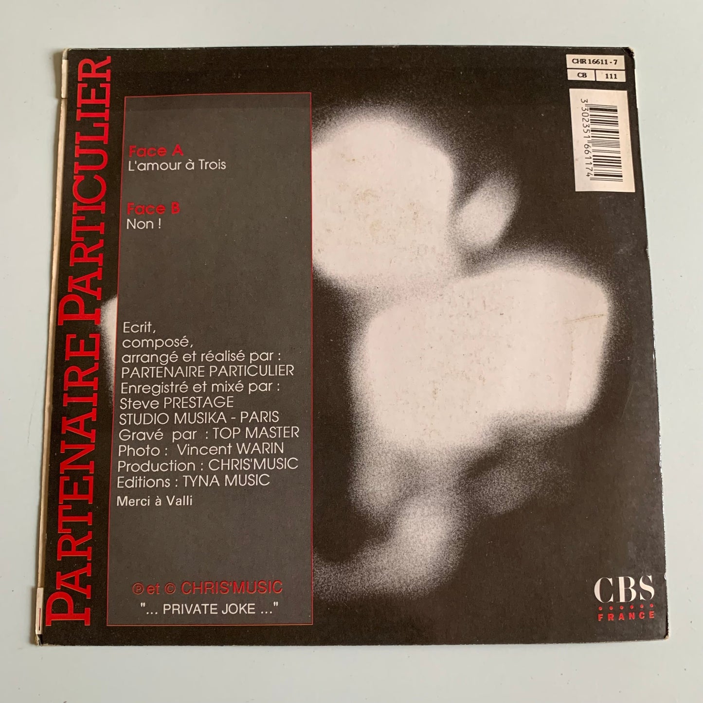 Partenaire Particulier - L'amour À Trois - Single 1989 Occasion