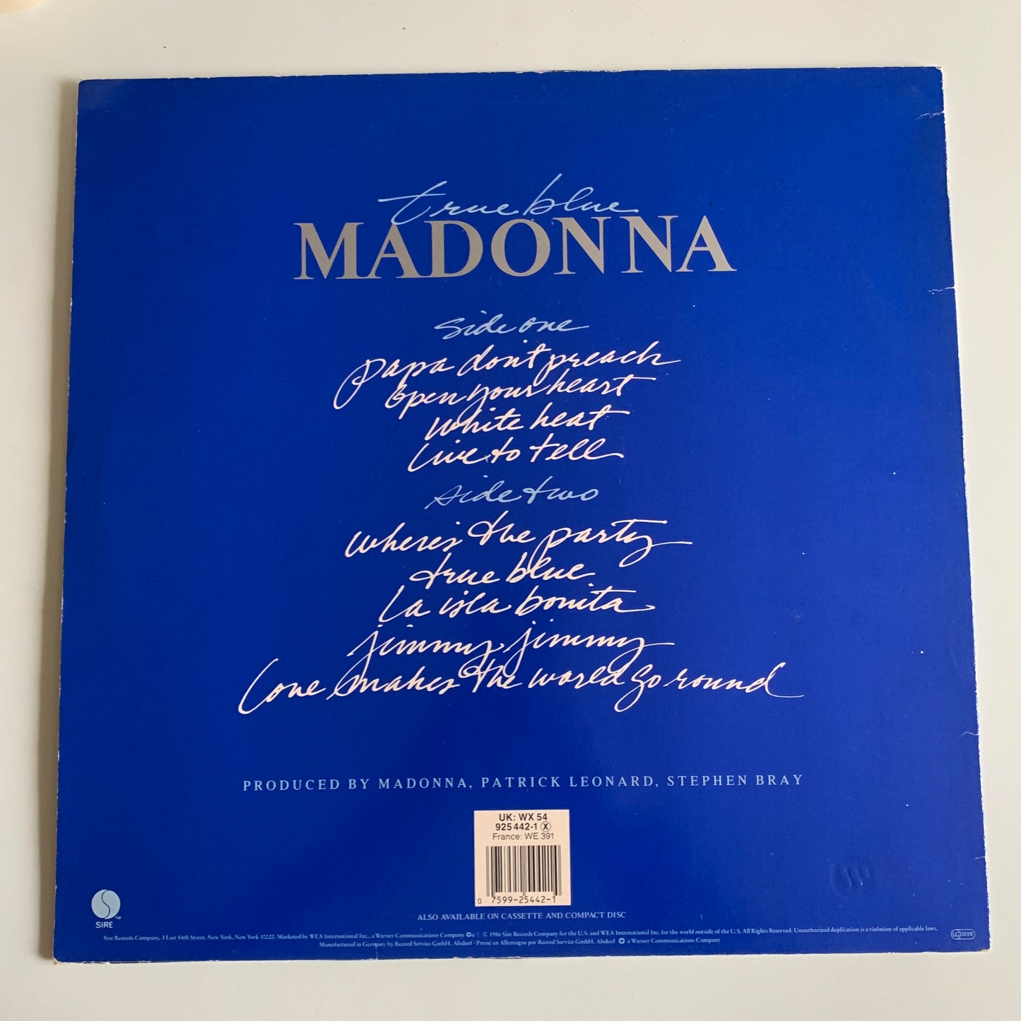 Madonna - True Blue - LP 1986
Occasion