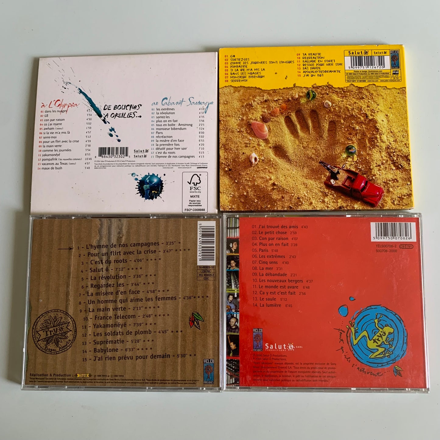 Lot 4 albums Tryo - Grain De Sable - Faut Qu'ils S'Activent - Mamagubida - De Bouches A Oreilles