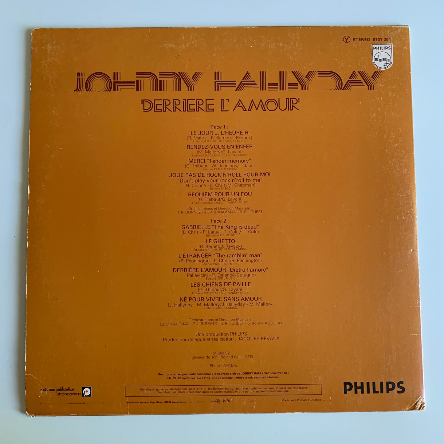 Johnny Hallyday - Derrière L'amour - LP 1976 Occasion