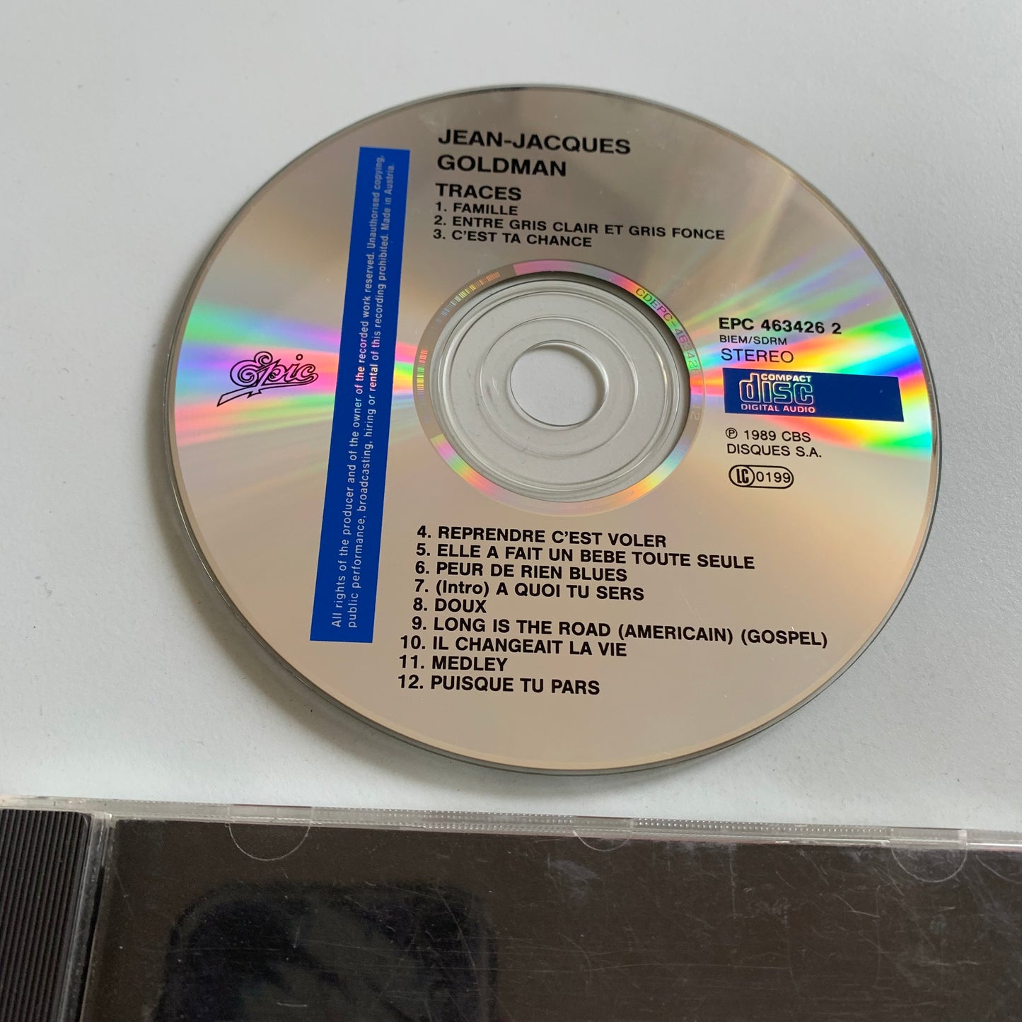 CD - Jean Jacques Goldman - Traces - 1989 Occasion