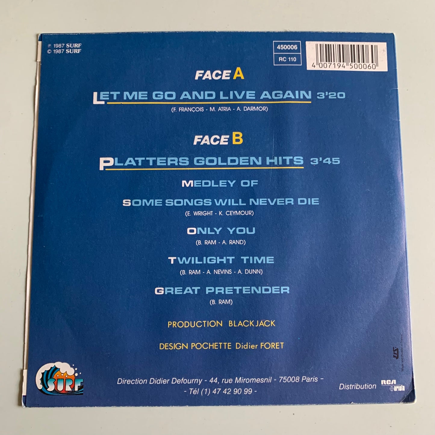 The Magic Platters - Let Me Go And Live Again - Single 1987 Occasion