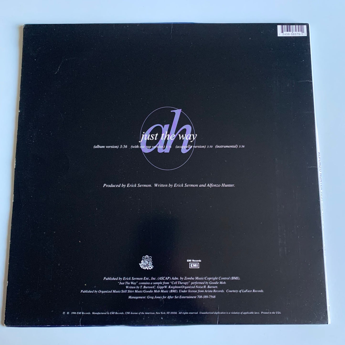Alfonzo Hunter - Just The Way - Single 1996