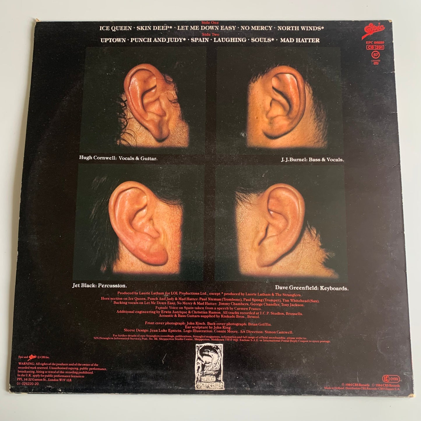 The Stranglers - Aural Sculpture - LP 1984 Occasion