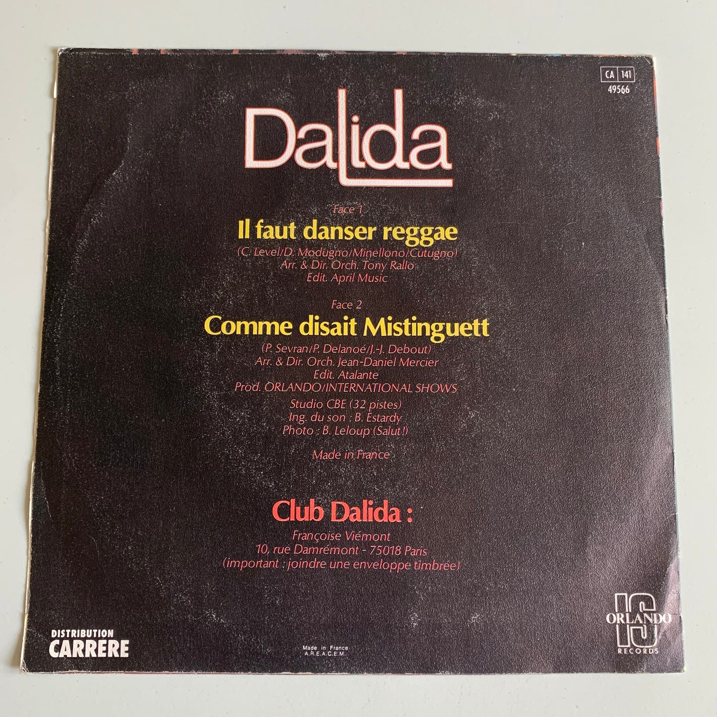 Dalida - Il Faut Danser Reggae / Comme Disait Mistinguett - 1979 Occasion