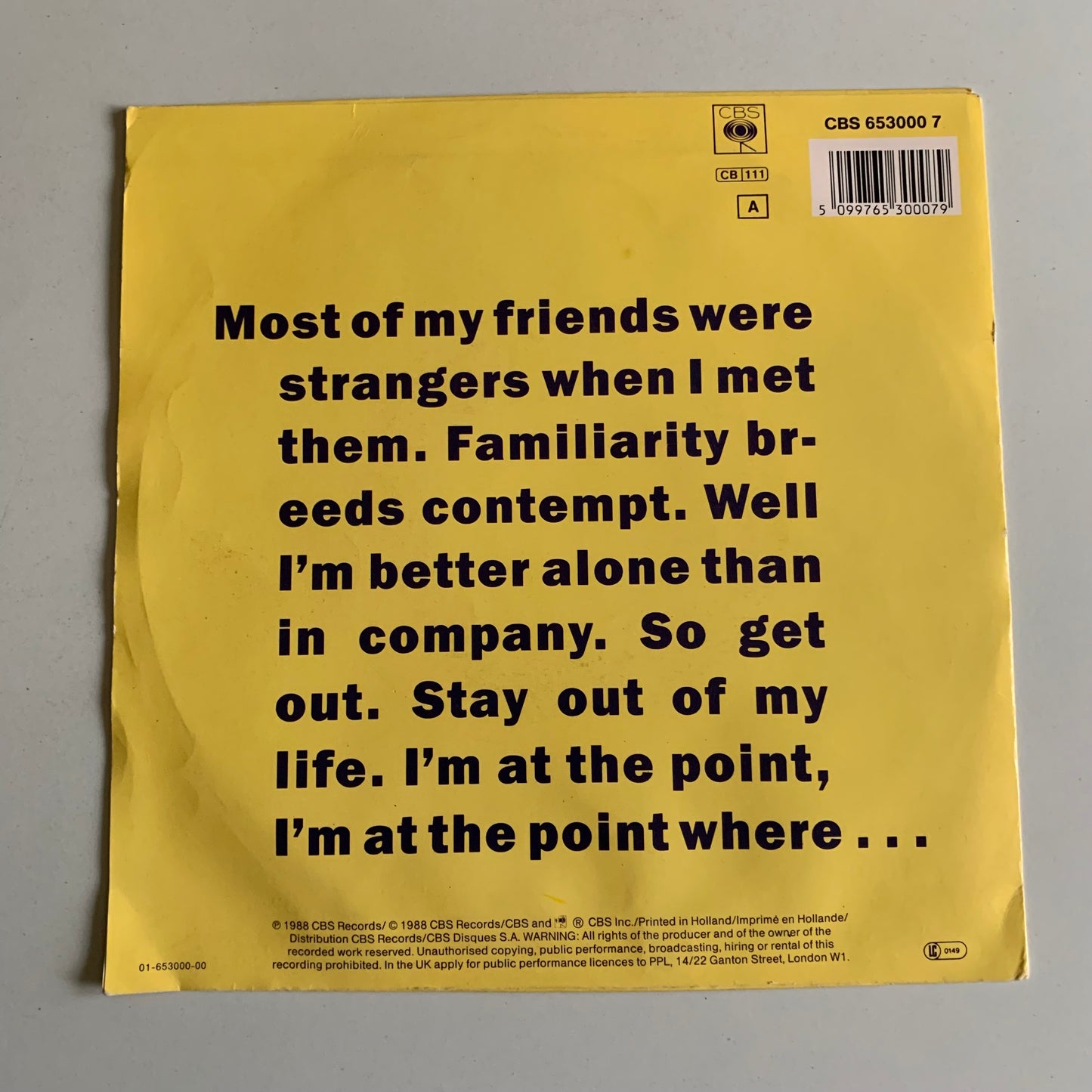 Bros - I Quit. - Single 1988 Occasion