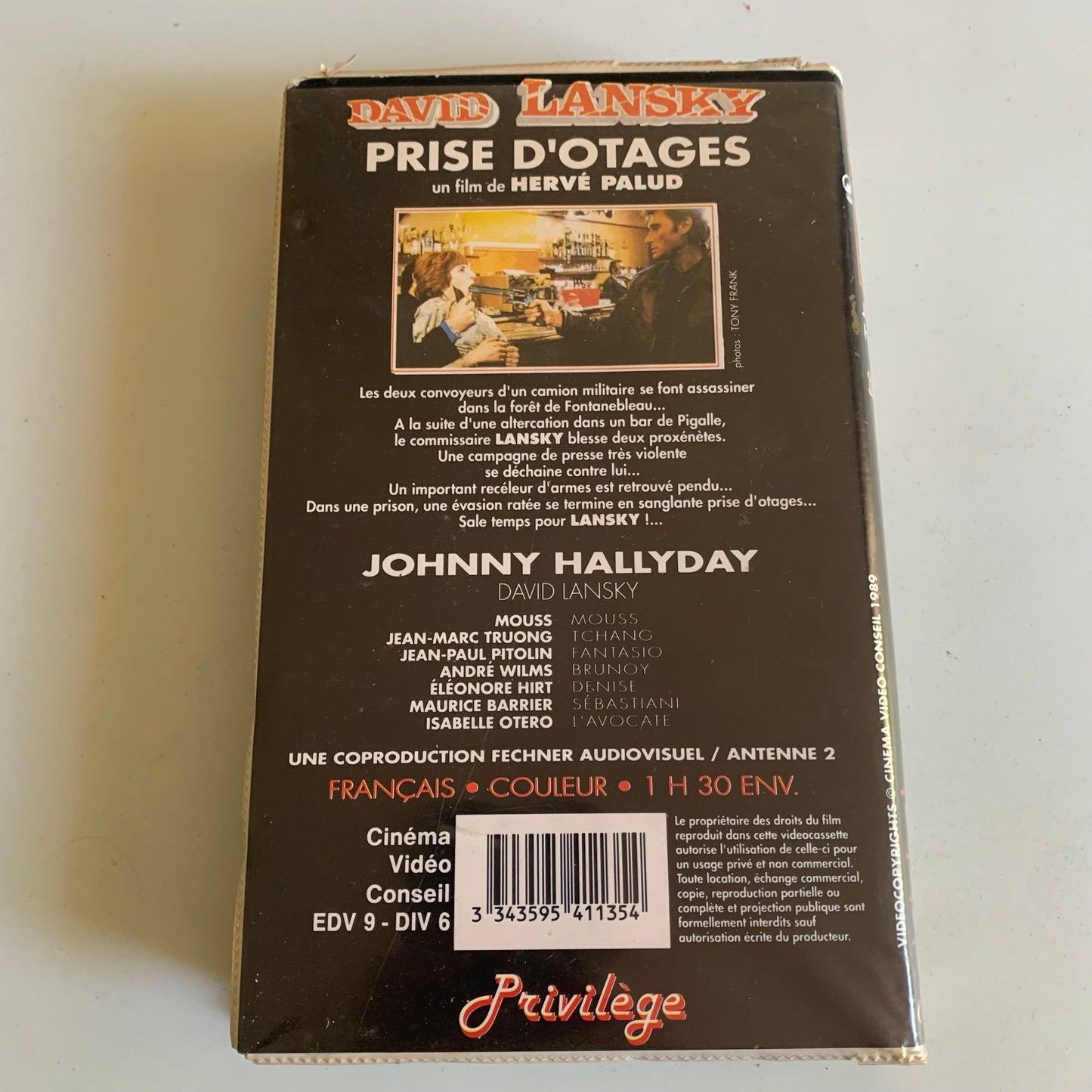 Johnny Hallyday - David Lansky Pris D’Otages - VHS 1989 Occasion