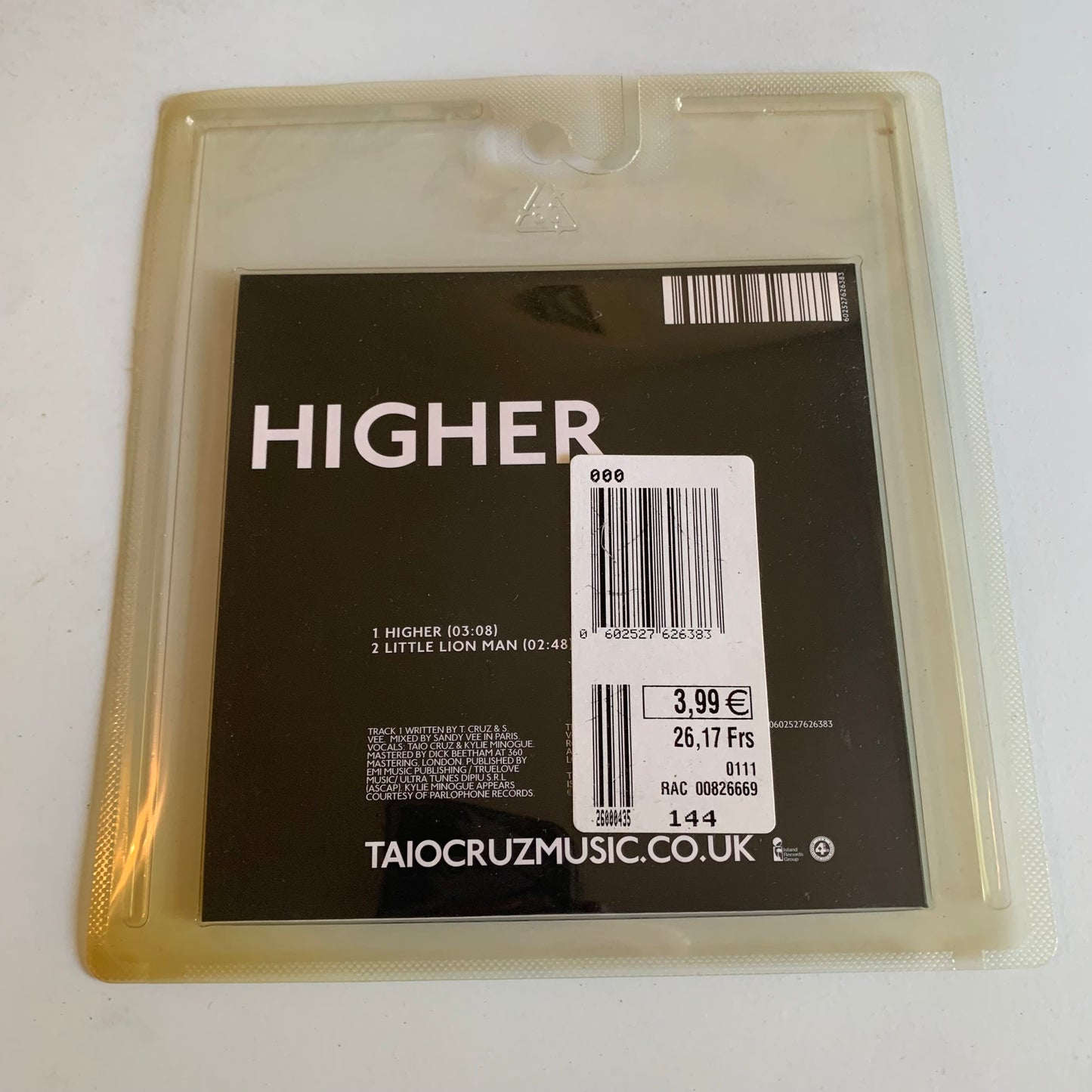 CD - Taio Cruz - Kylie Minogue - Higher - Single 2011 Neuf