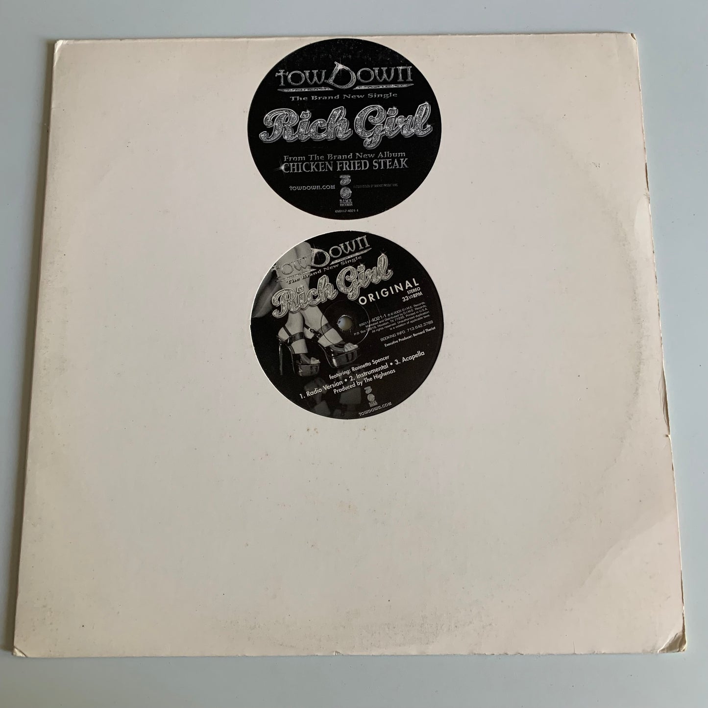 Tow Down - Rich Girl - Single 2002 Occasion