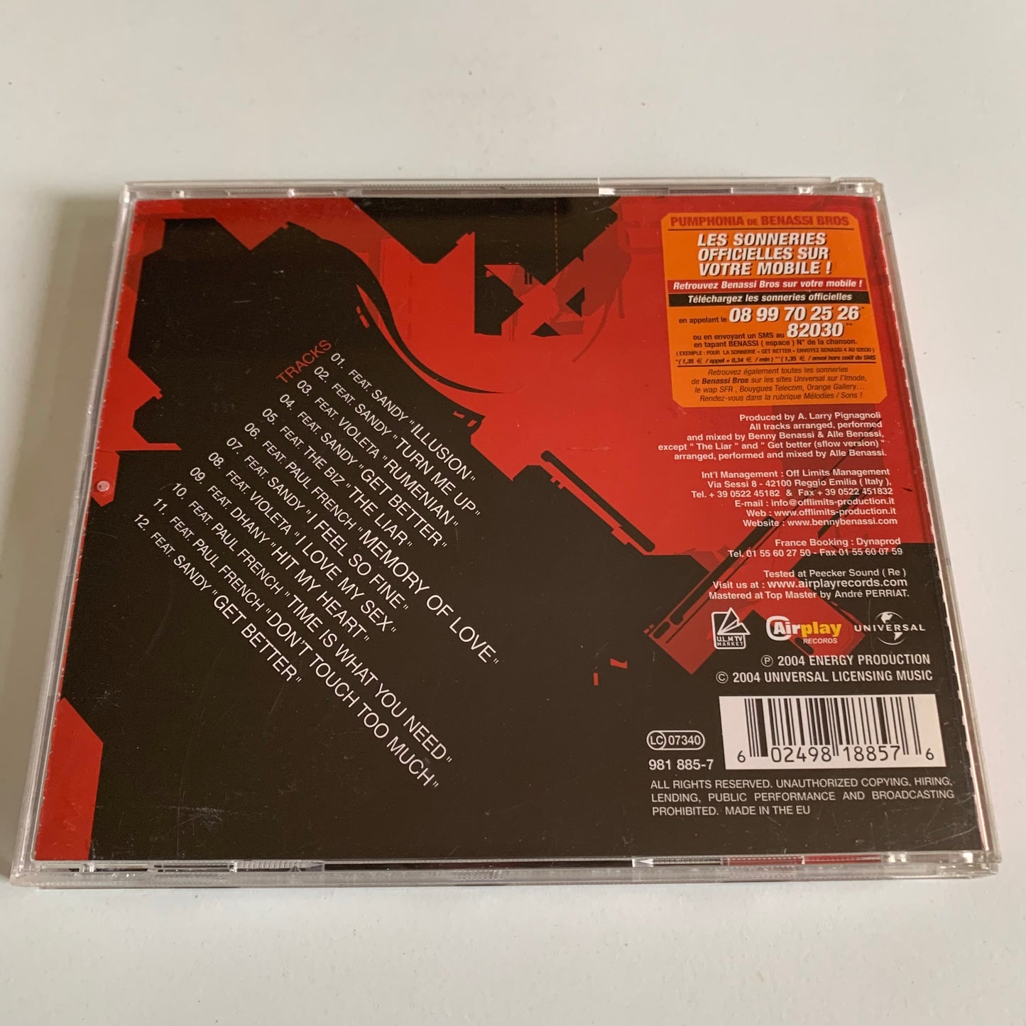 CD - Benassi Bros. - Pumphonia - 2004 Occasion