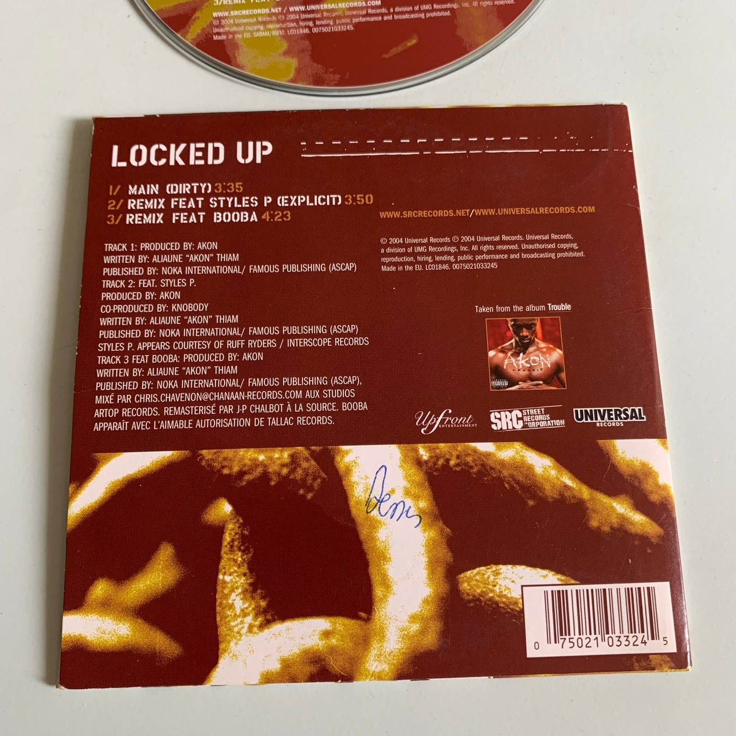 CD - Akon Feat Booba - Locked Up - Single 2004 Occasion