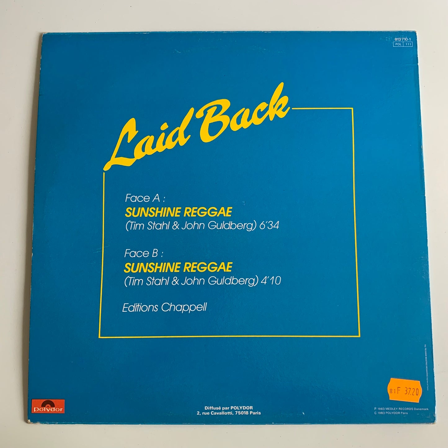 Laid Back - Sunshine Reggae (Version Originale) - Maxi 1983 Occasion