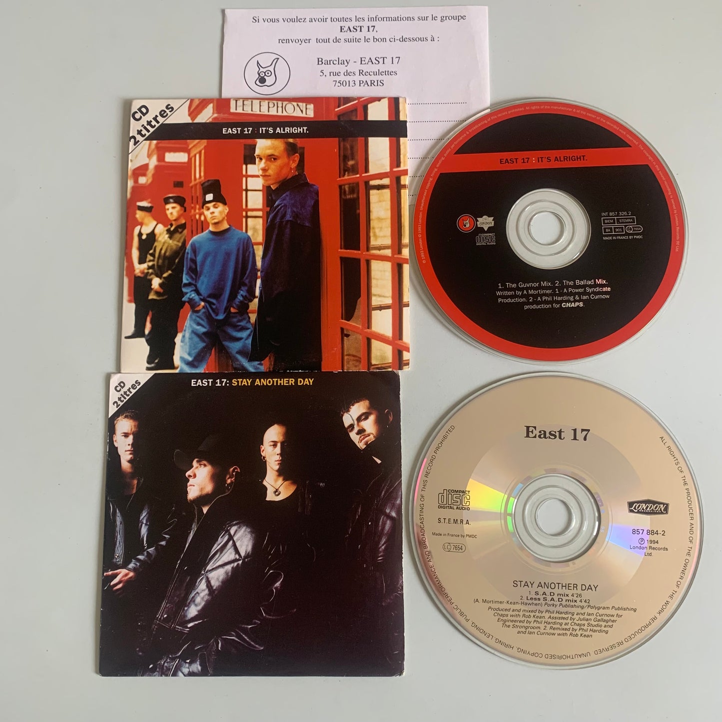 Lot CD Single - East 17 - It's Alright - Stay Another Day - Occasion