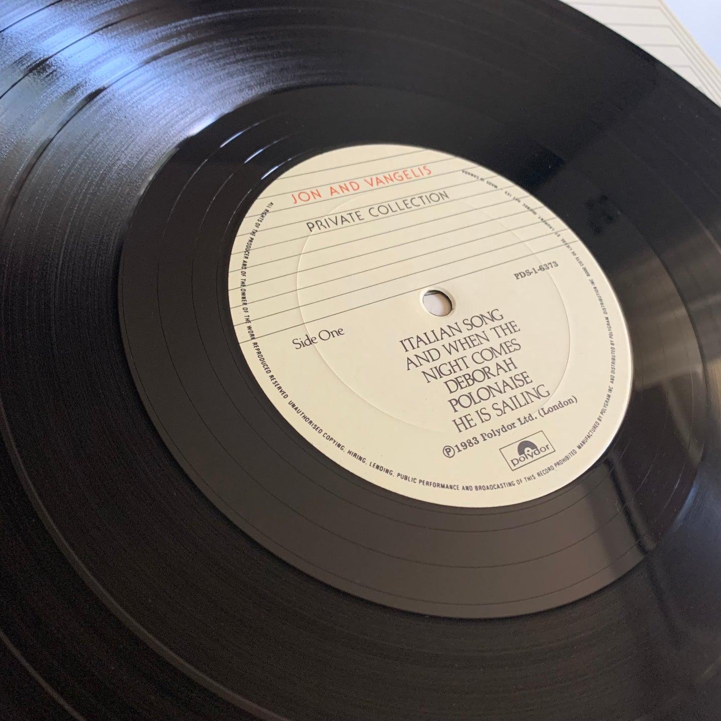 Jon And Vangelis - Private Collection - LP 1983 Occasion