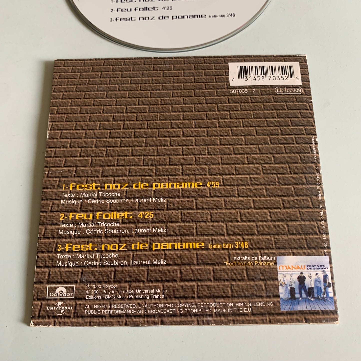 Lot CD Single - Manau - Tribu de Dana - Mais qui est la Belette - Fest Noz de Paname - L’Avenir est un long passé - Occasion