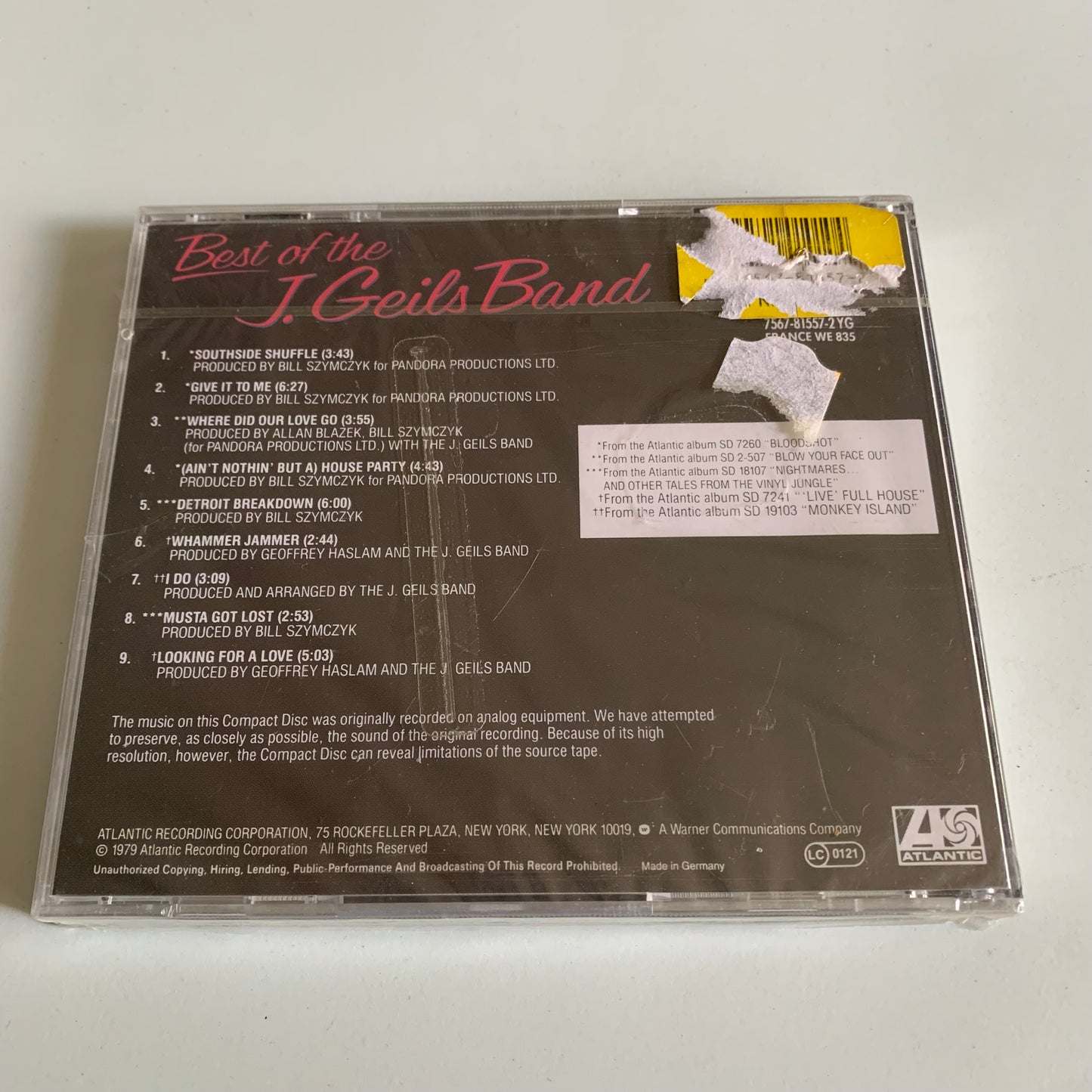 The J. Geils Band - Best Of The J. Geils Band - 1990 Neuf sous Blister