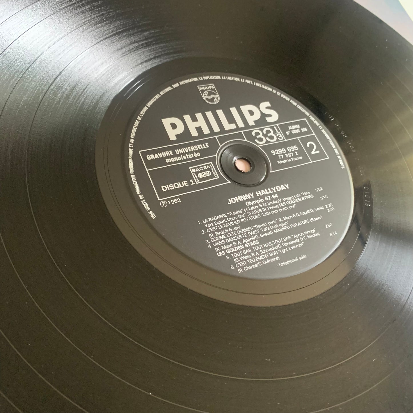 Johnny Hallyday - Olympia 1962 et 1964 - Double LP 1976 Occasion