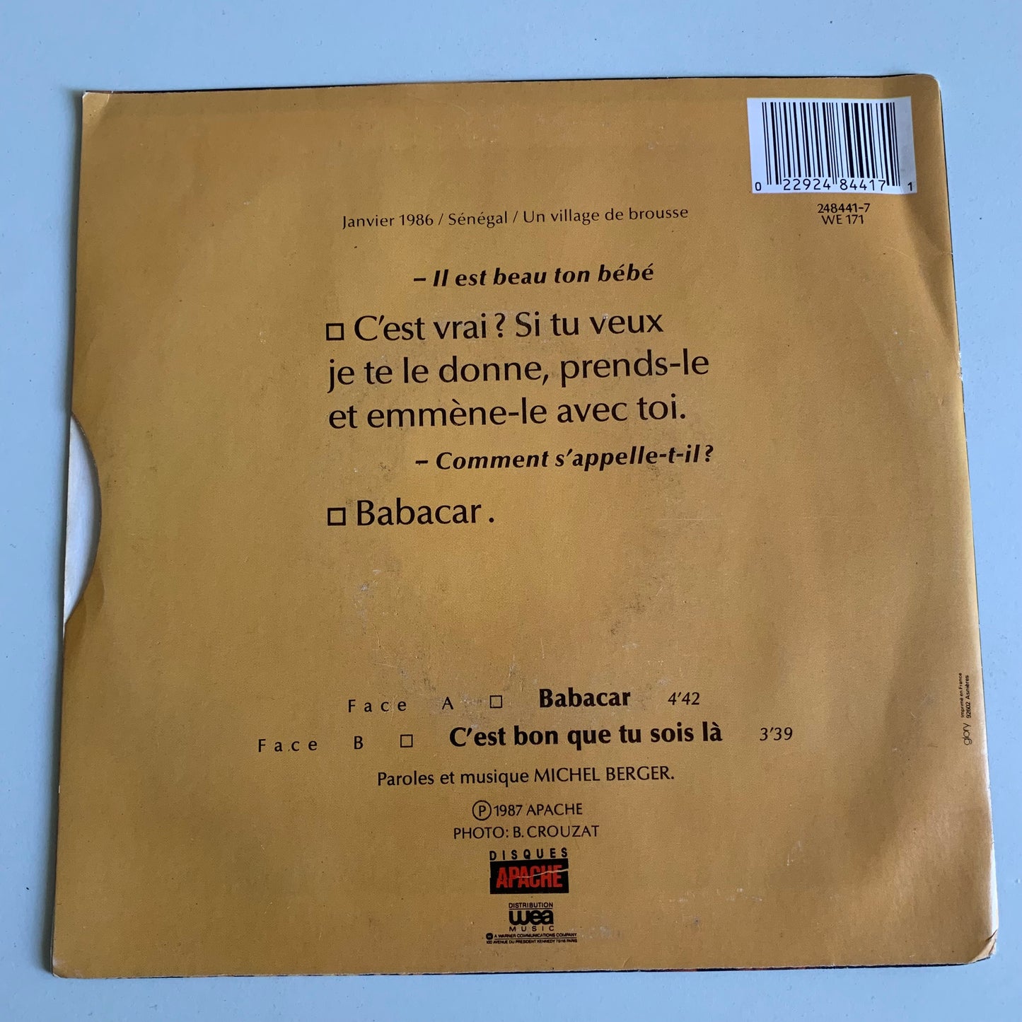 France Gall - Babacar - 1987 Occasion