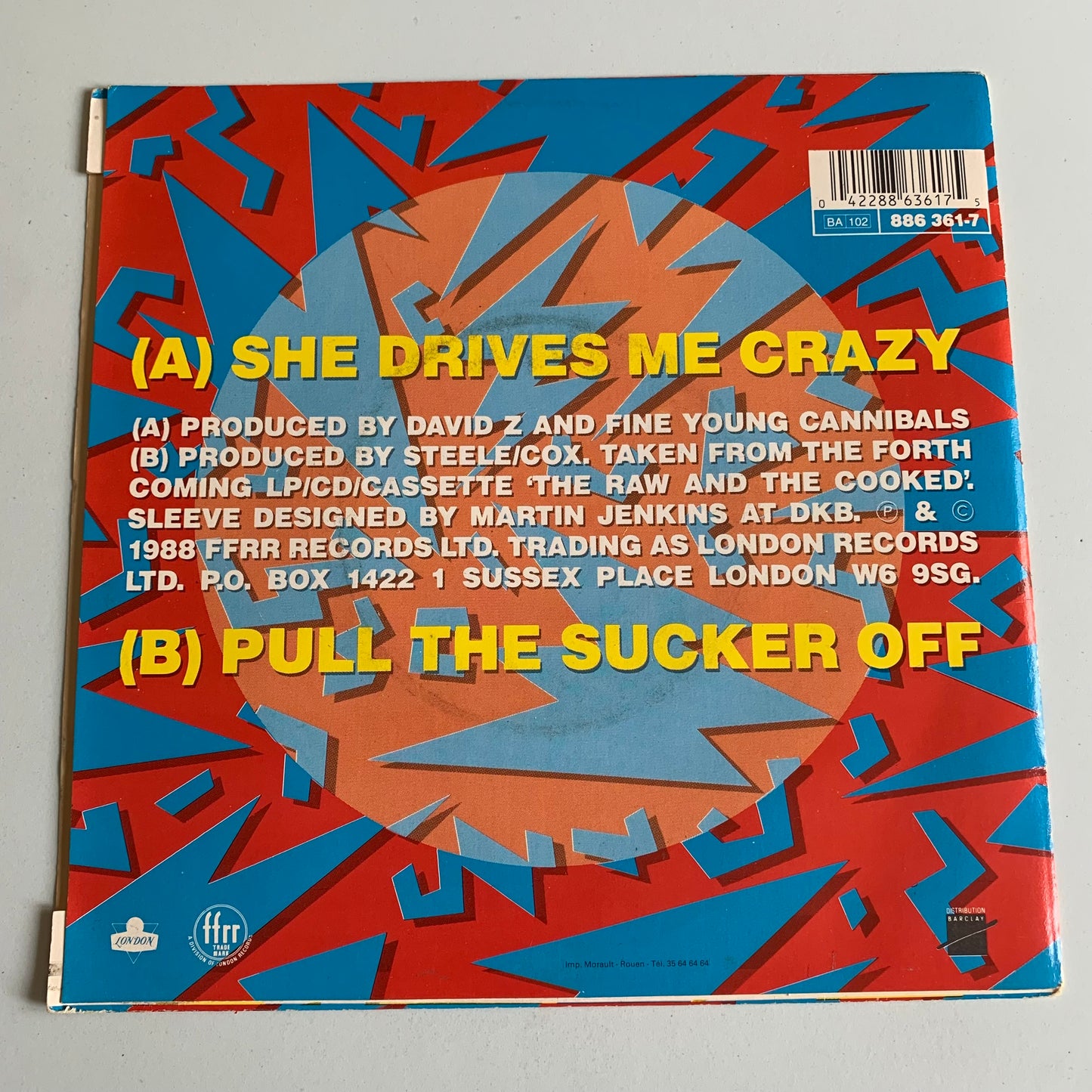 Fine Young Cannibals - She Drives Me Crazy - 1988 Occasion