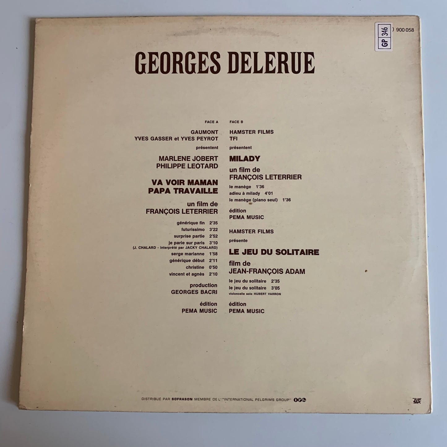 Georges Delerue - Bandes Sonores Originales: Va Voir Maman, Papa Travaille - Milady - Le Jeu Solitaire - LP 1978 Occasion