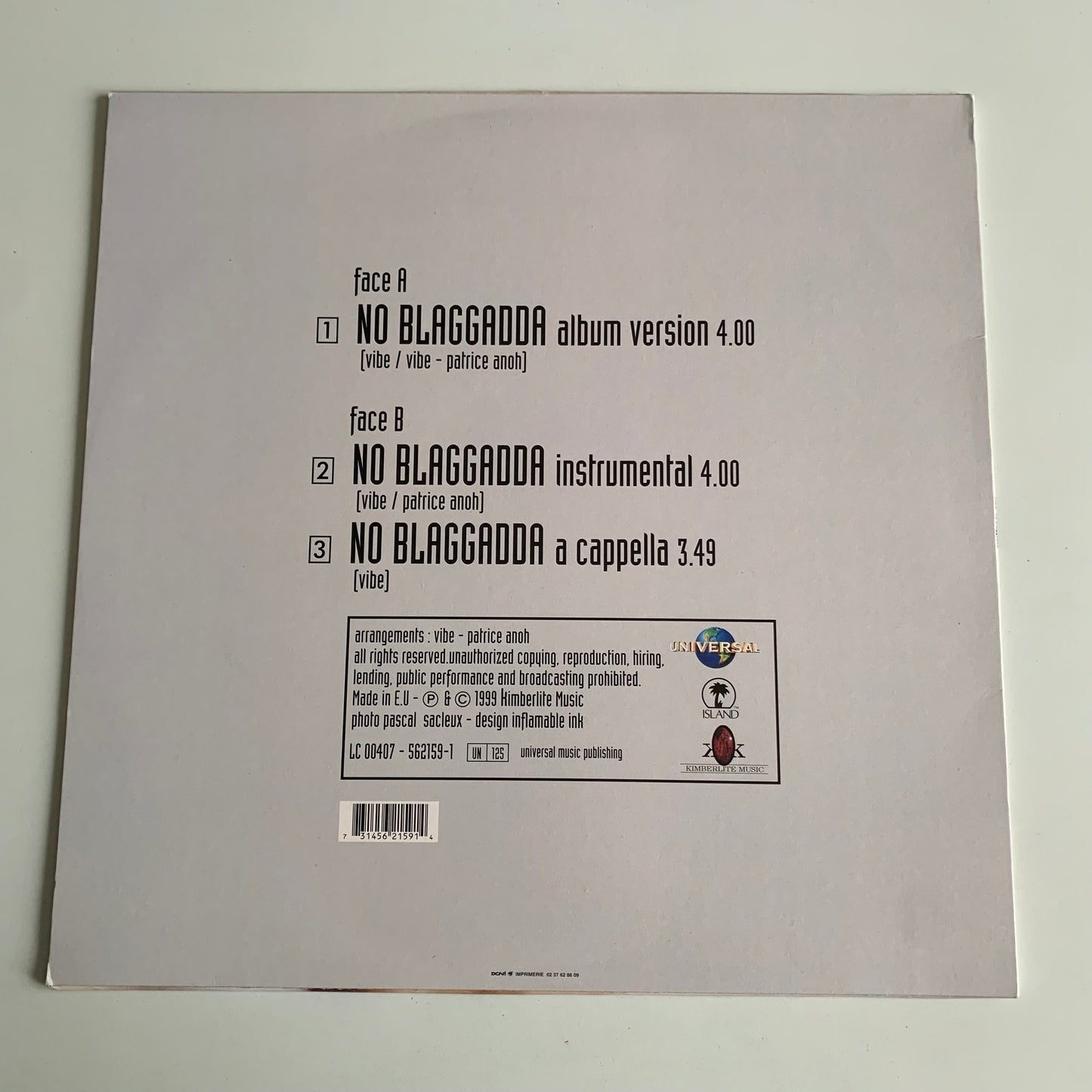 Vibe - No Blaggadda - Single 1999