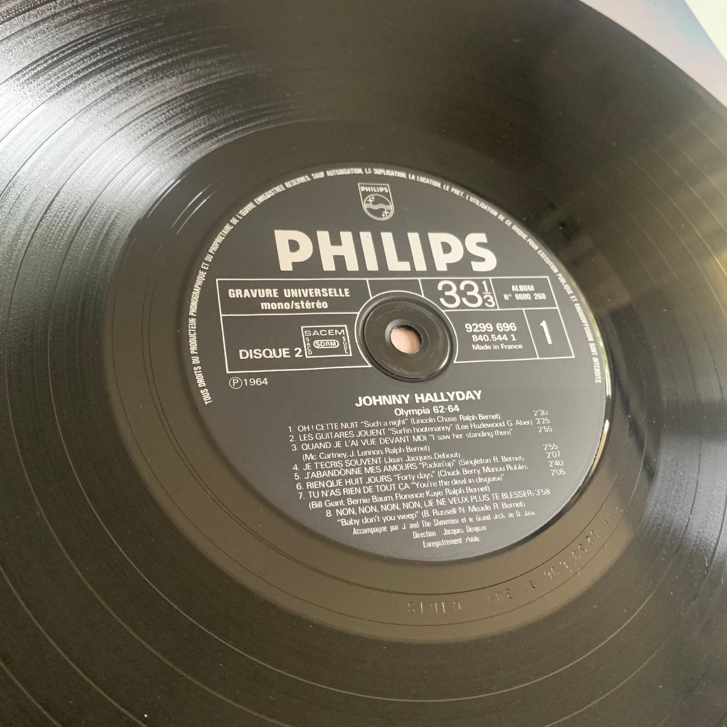 Johnny Hallyday - Olympia 1962 et 1964 - Double LP 1976 Occasion