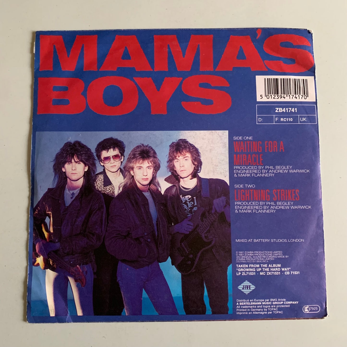 Mama's Boys - Waiting For A Miracle - Single 1987 Occasion