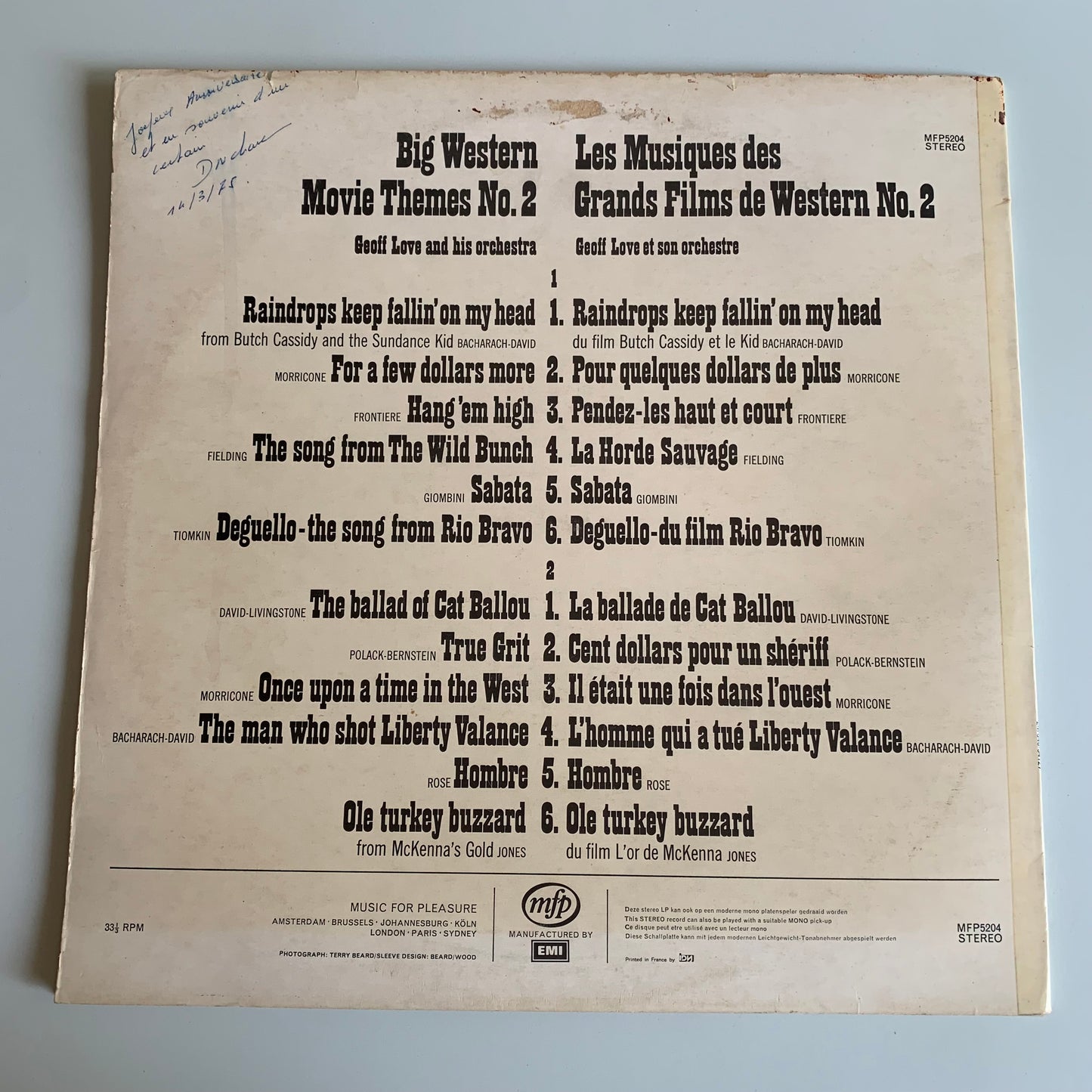 Geoff Love & His Orchestra - Les Musiques Des Grands Films De Western No. 2 - LP 1975 Occasion