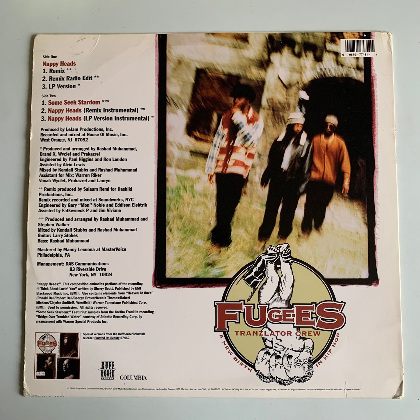 Fugees (Tranzlator Crew) - Nappy Heads - Single 1994