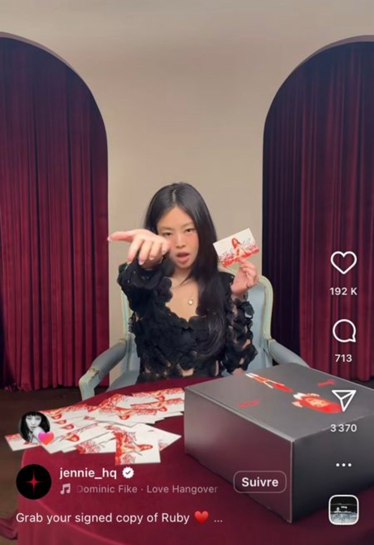 Jennie - Ruby - Blackpink - Photocard Carte Dédicacé Signed