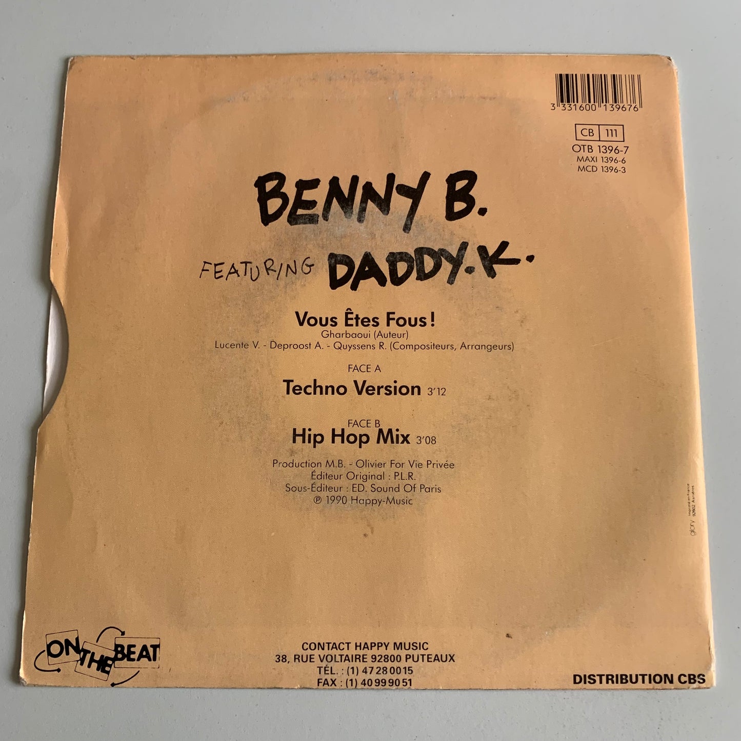 Benny B. - Vous Etes Fous - 1990 Occasion