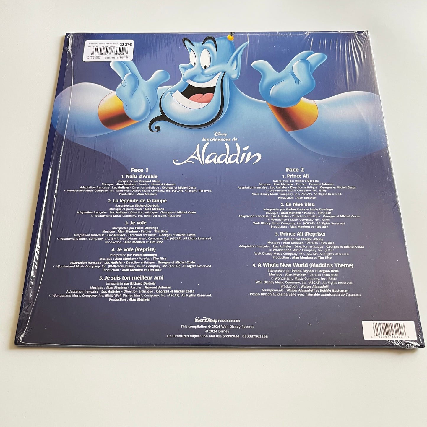 Disney - Les Chansons De Aladdin - LP Transparent Gold 2024
